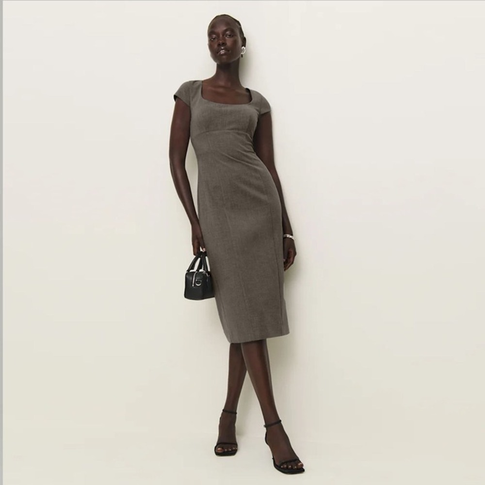 REFORMATION  Coco‎ Pencil Midi Dress in Cafe Size 8